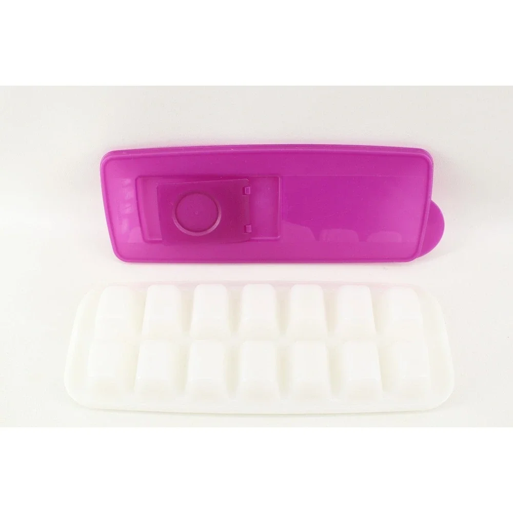 TUPPERWARE Fresh N Pure Covered Ice Cube Tray‎ 2704 With Purple Seal Lid 2705